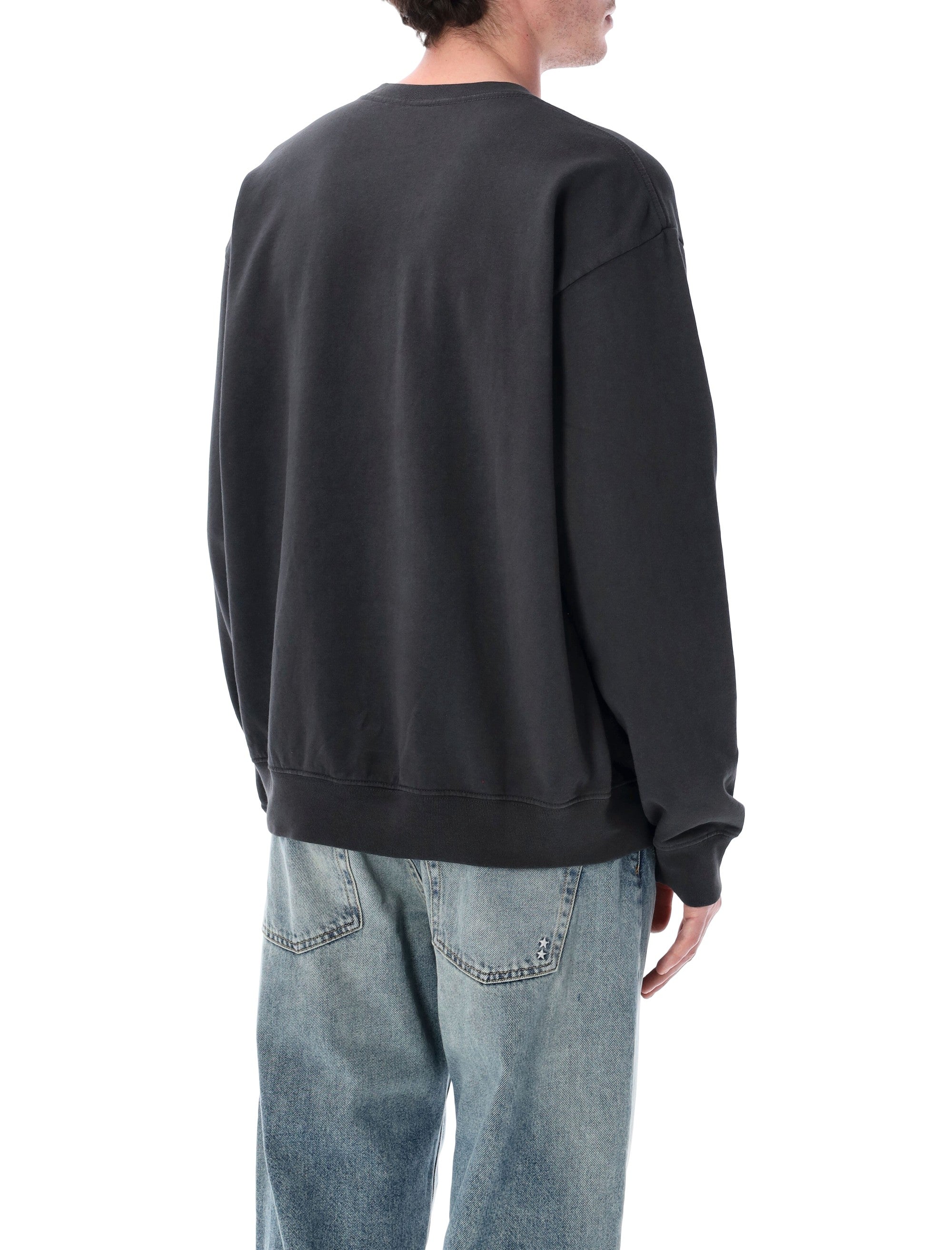 Sporty & Rich BH Riding Club crewneck Faded Black Cotton Sweatshirt