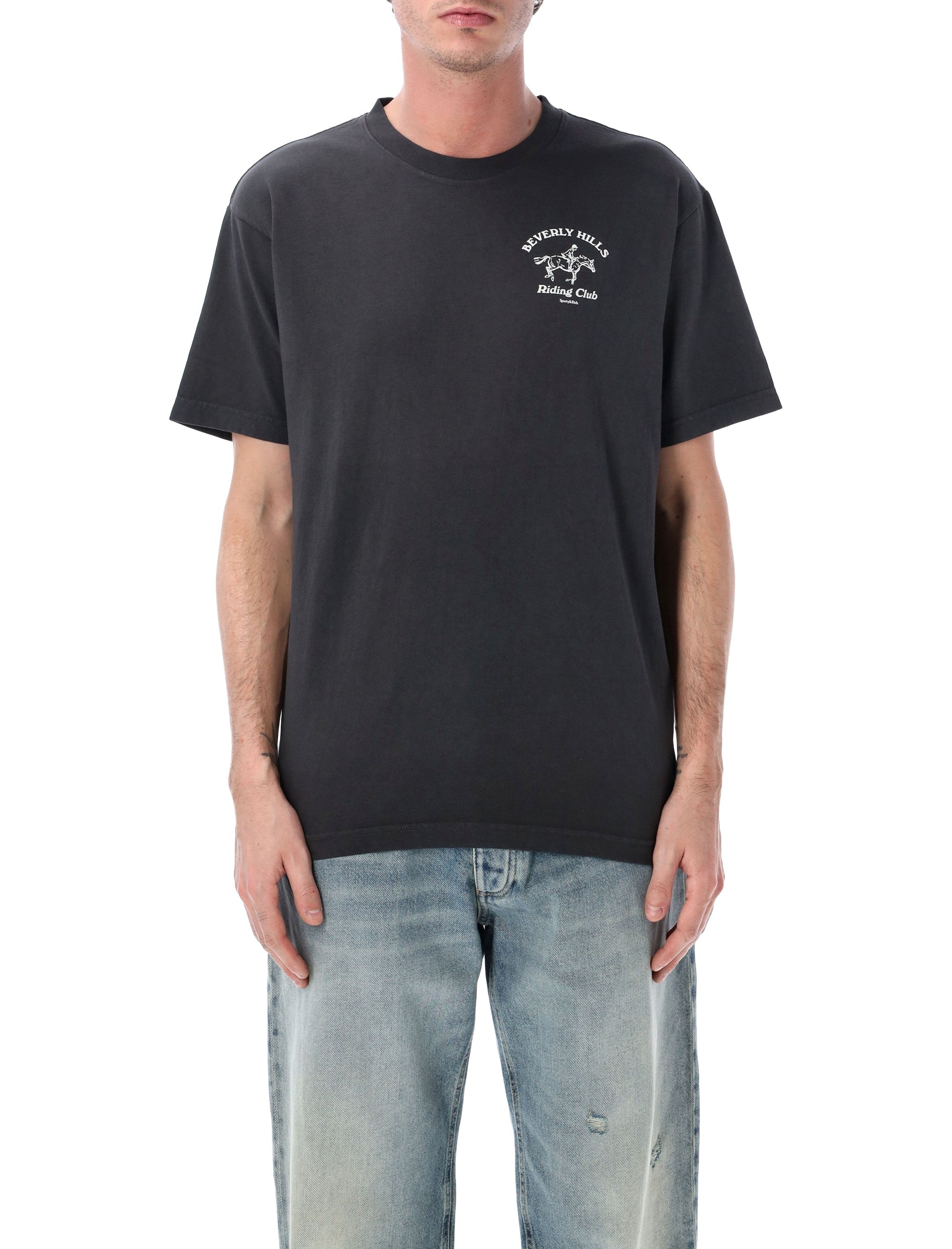 Sporty & Rich BH Riding Club cotton T-shirt Faded Black