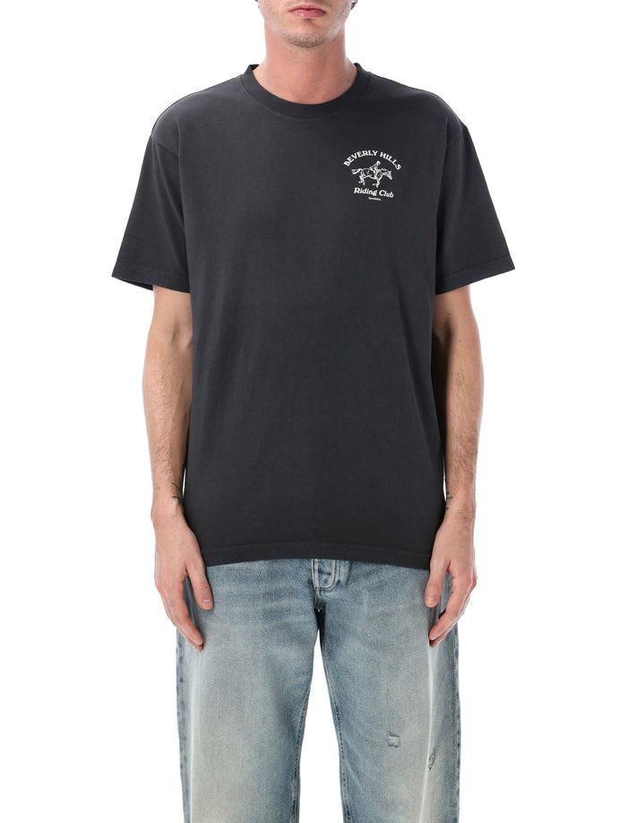 Sporty & Rich BH Riding Club cotton T-shirt Faded Black