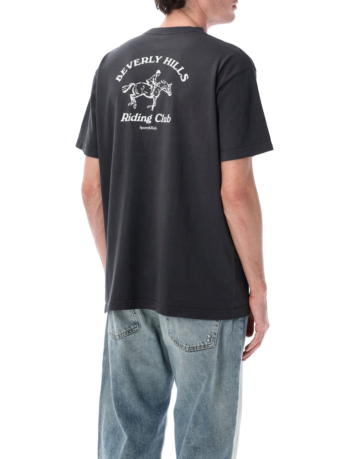 Sporty & Rich BH Riding Club cotton T-shirt Faded Black