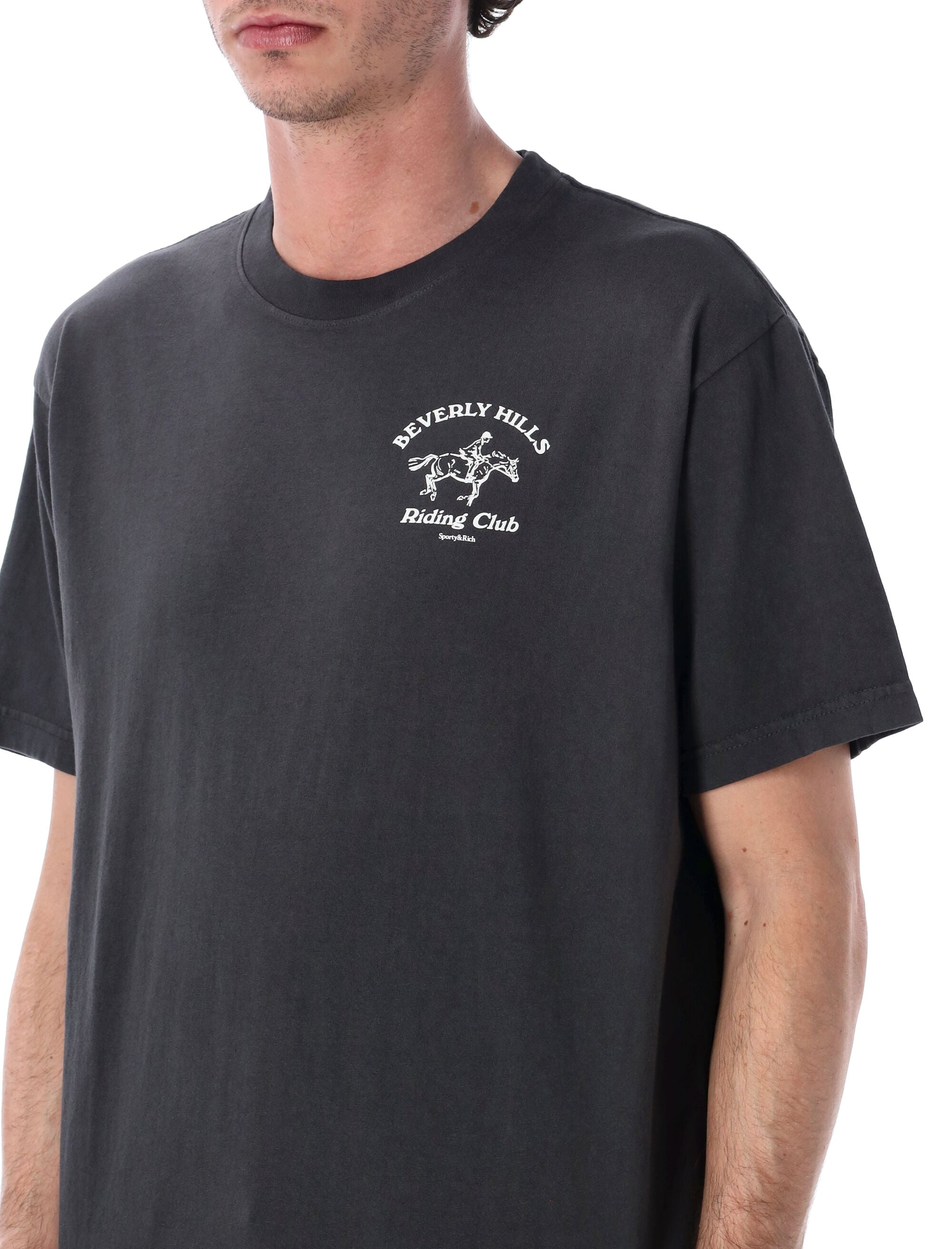 Sporty & Rich BH Riding Club cotton T-shirt Faded Black