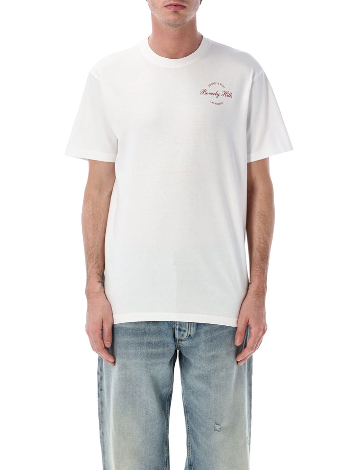 Sporty & Rich Beverly script cotton T-shirt White