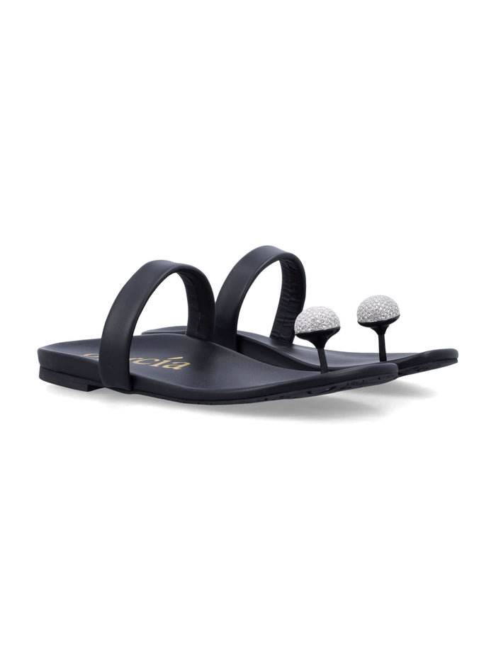 Pedro García Bria Pavé Cabochon Sandals Black/silver Upper
