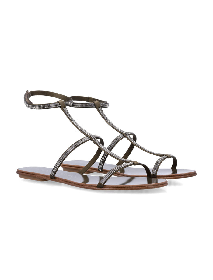 Pedro García satin Enola strappy sandals Olivade Viscose