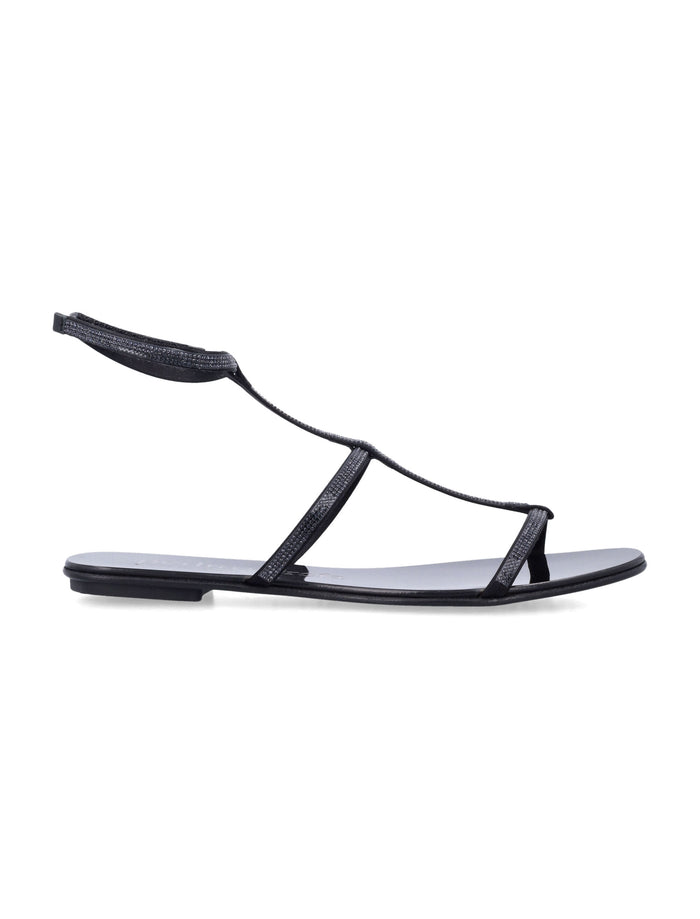 Pedro García satin Enola strappy sandals Black Viscose