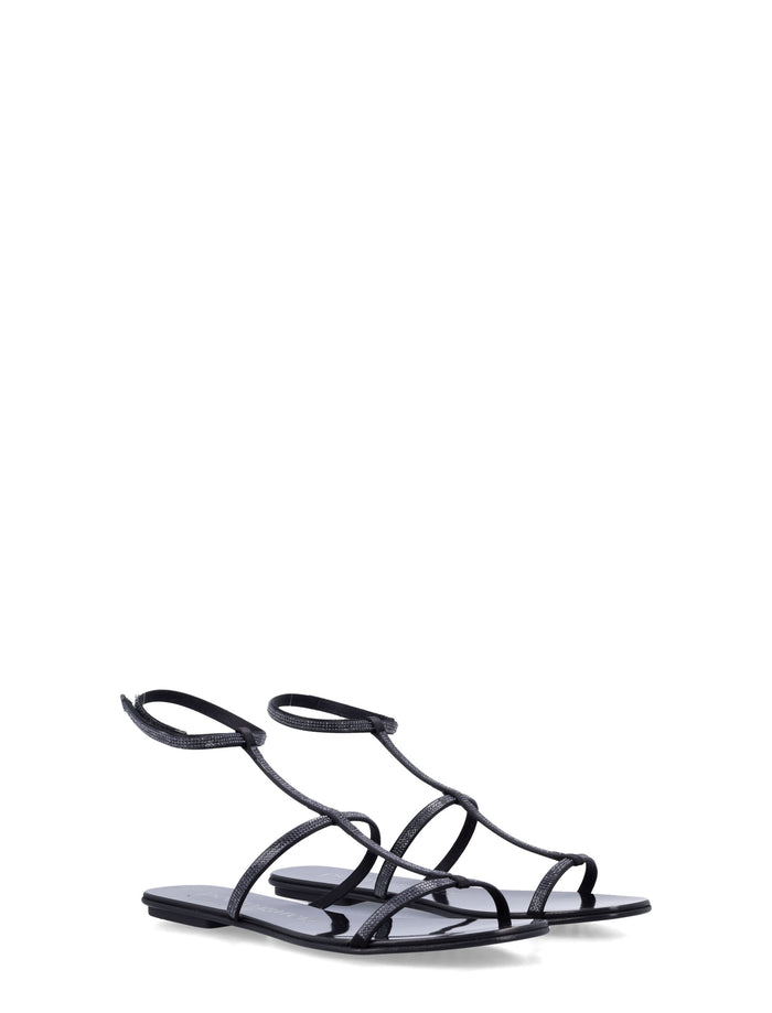 Pedro García satin Enola strappy sandals Black Viscose