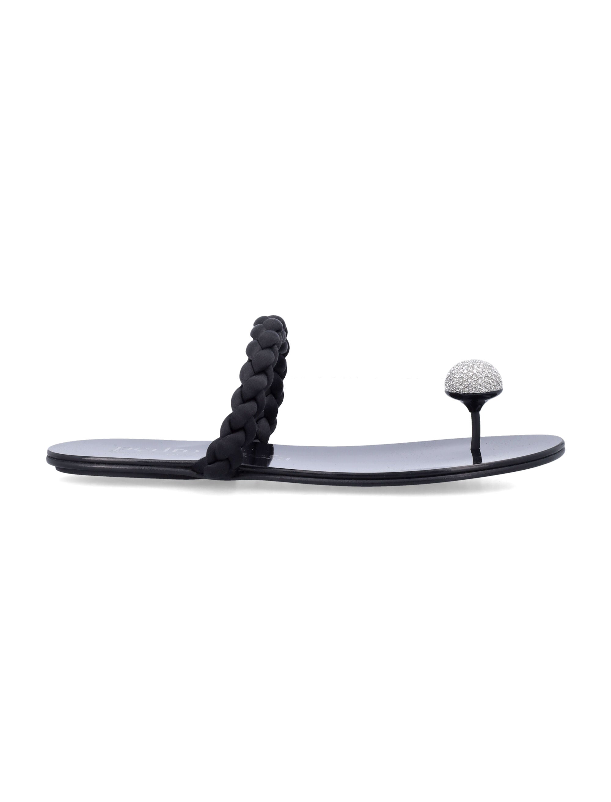Pedro García Pipa Cabochon Thong Sandals Black/silver Viscose