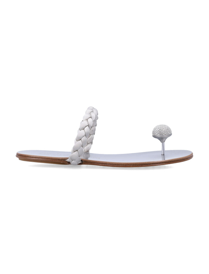 Pedro García Pipa Cabochon Thong Sandals Pearl/crystal Viscose