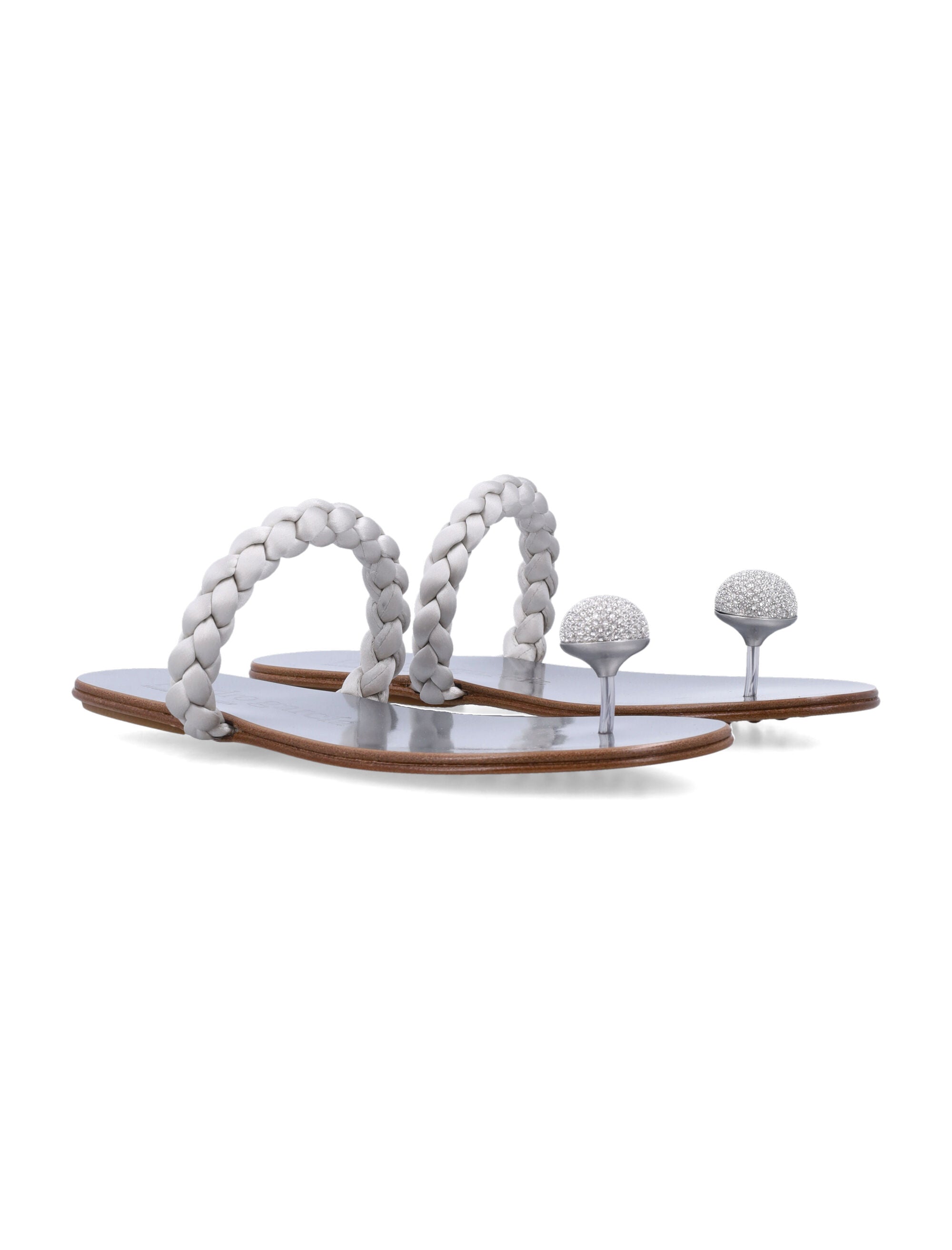 Pedro García Pipa Cabochon Thong Sandals Pearl/crystal Viscose