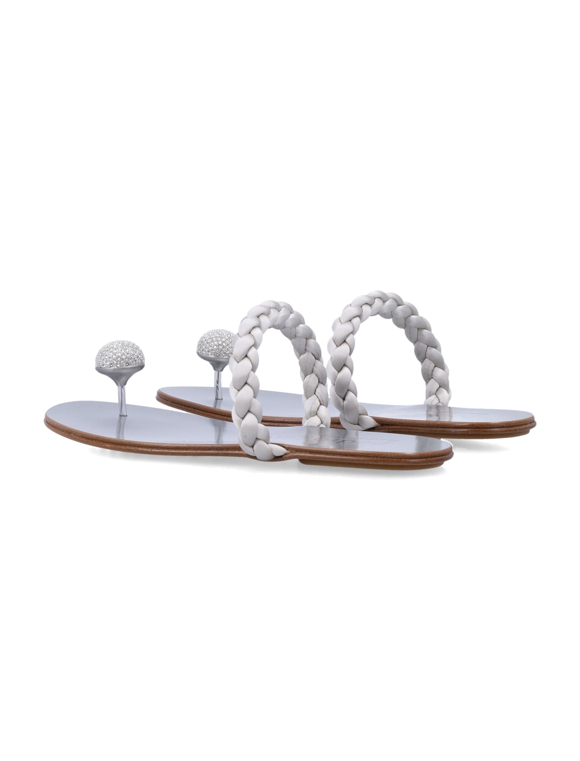 Pedro García Pipa Cabochon Thong Sandals Pearl/crystal Viscose