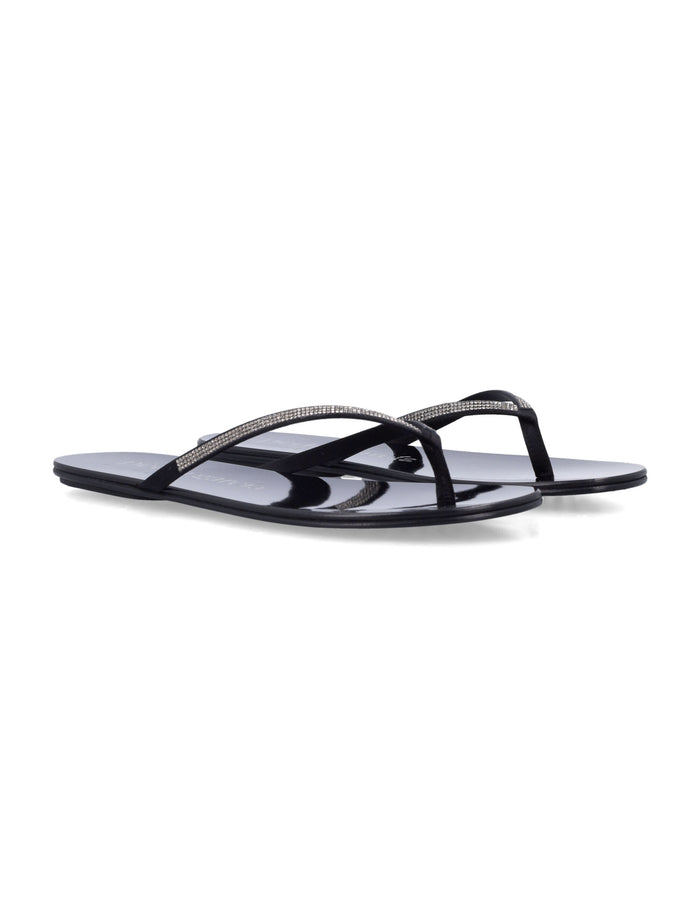Pedro García Prune satin crystal sandals Black/greige Viscose