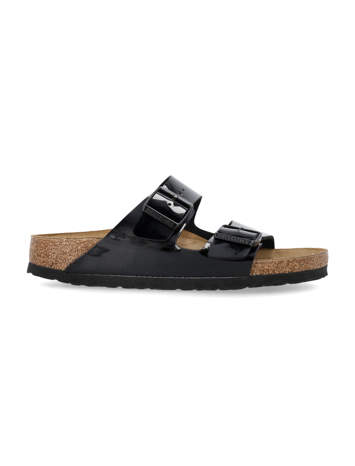 Birkenstock Arizona Patent Leather Sandals Black Footbed