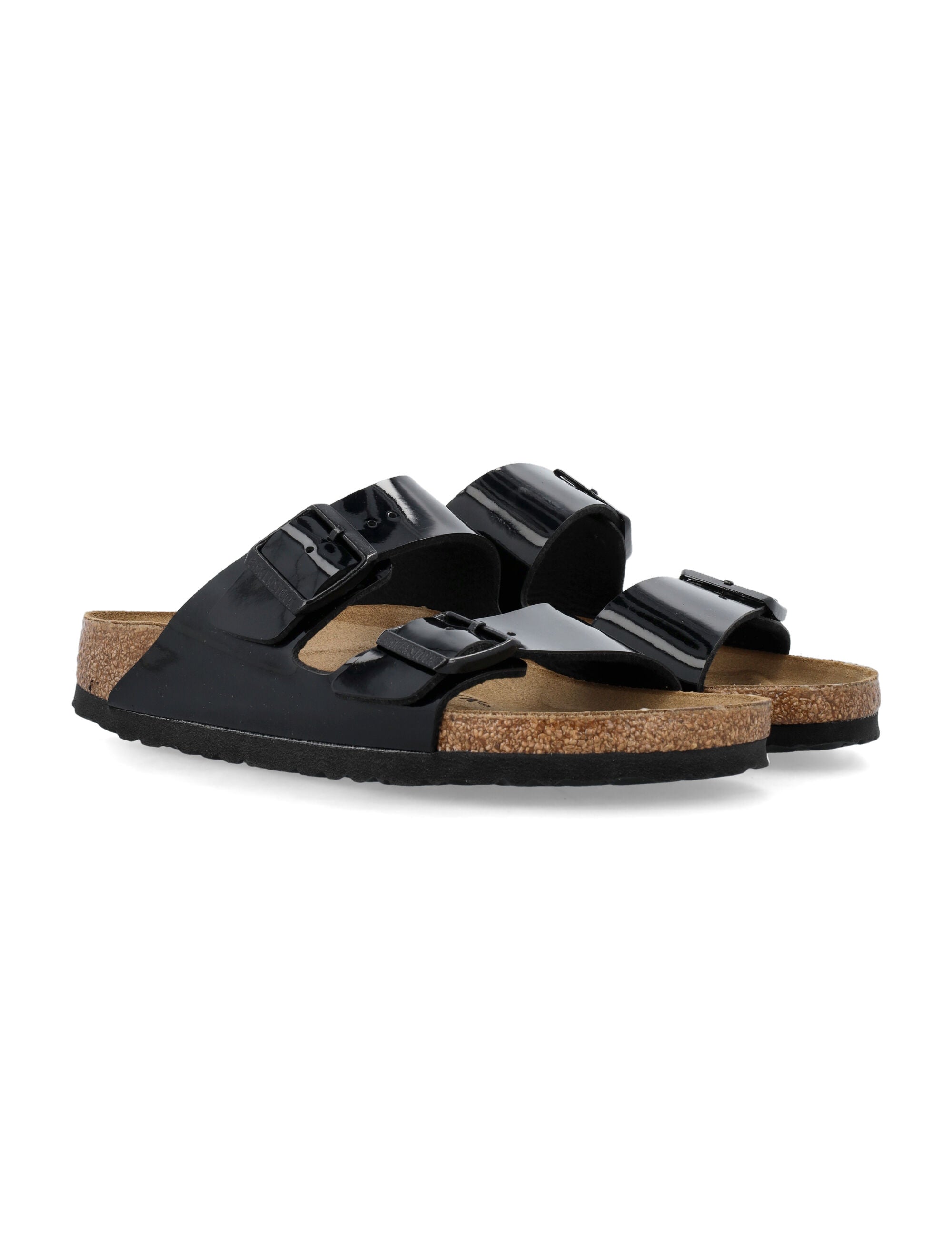 Birkenstock Arizona Patent Leather Sandals Black Footbed