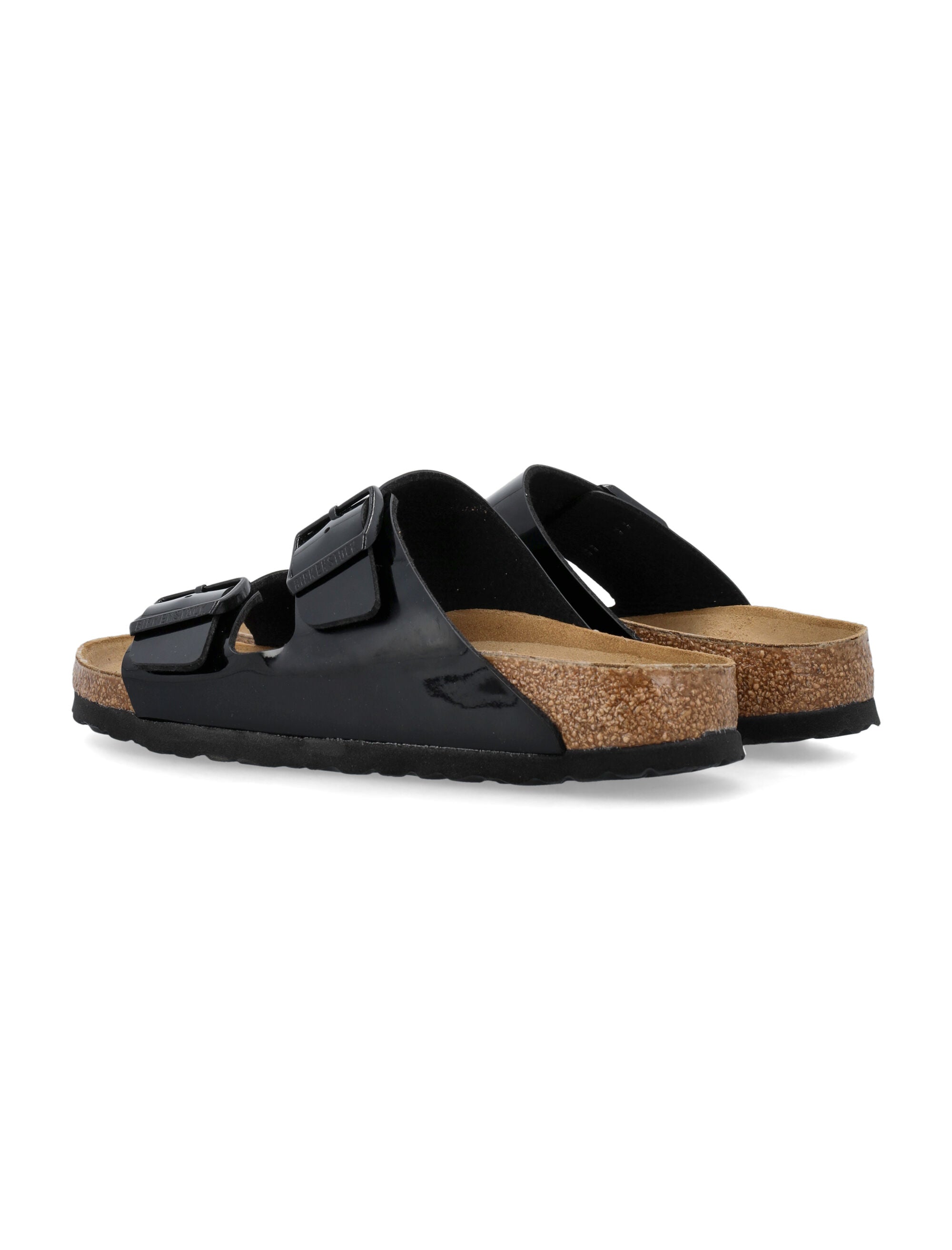 Birkenstock Arizona Patent Leather Sandals Black Footbed