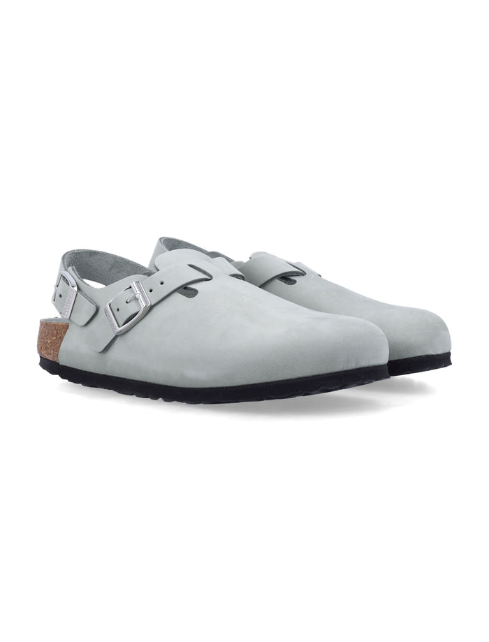Birkenstock Tokio Nubuk in Pure Sage Leather Clog Upper Mules