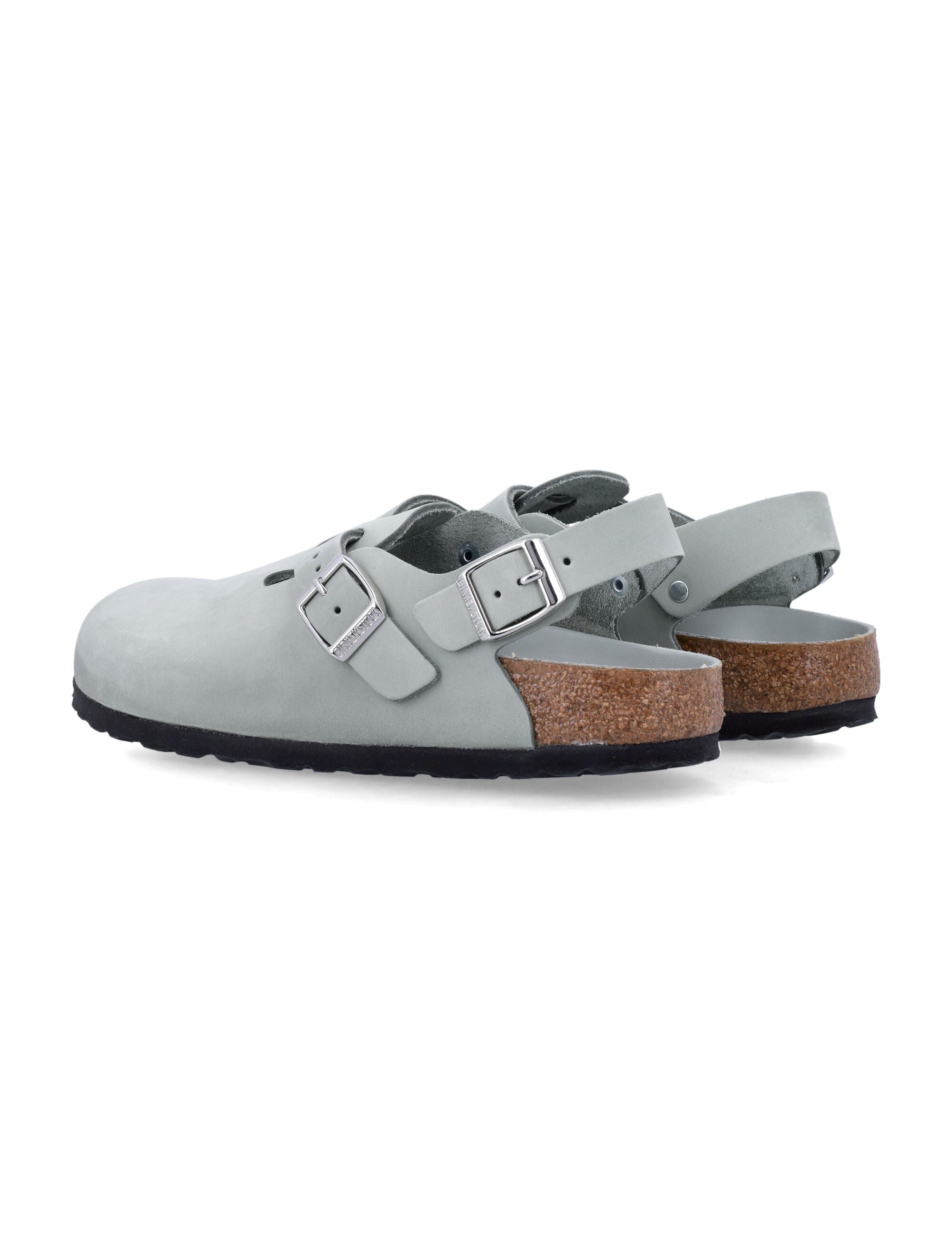 Birkenstock Tokio Nubuk in Pure Sage Leather Clog Upper Mules