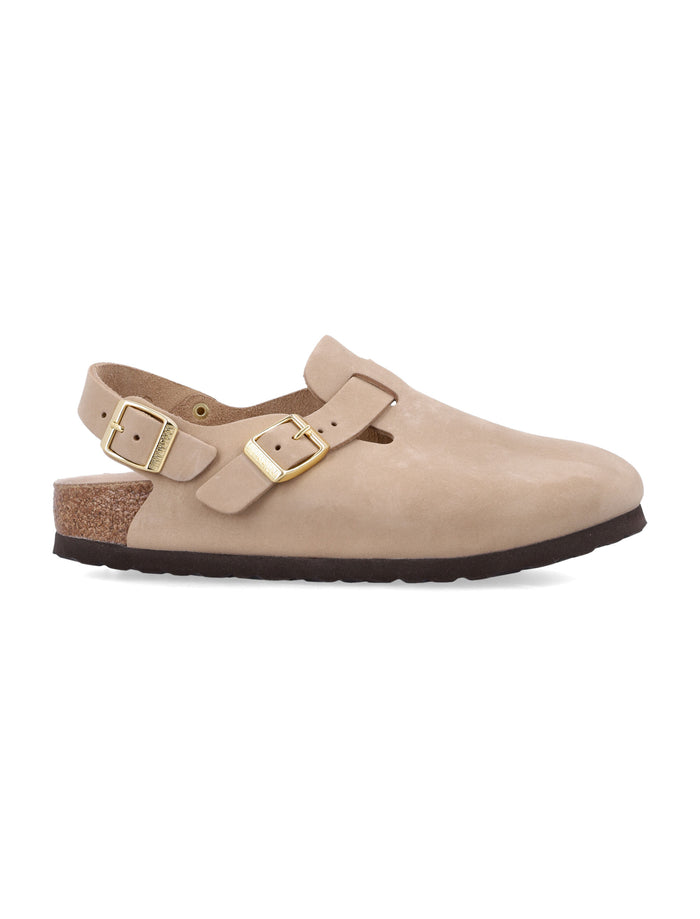Birkenstock Tokio Nubuk in Sandcastle Leather Clog Upper Mules