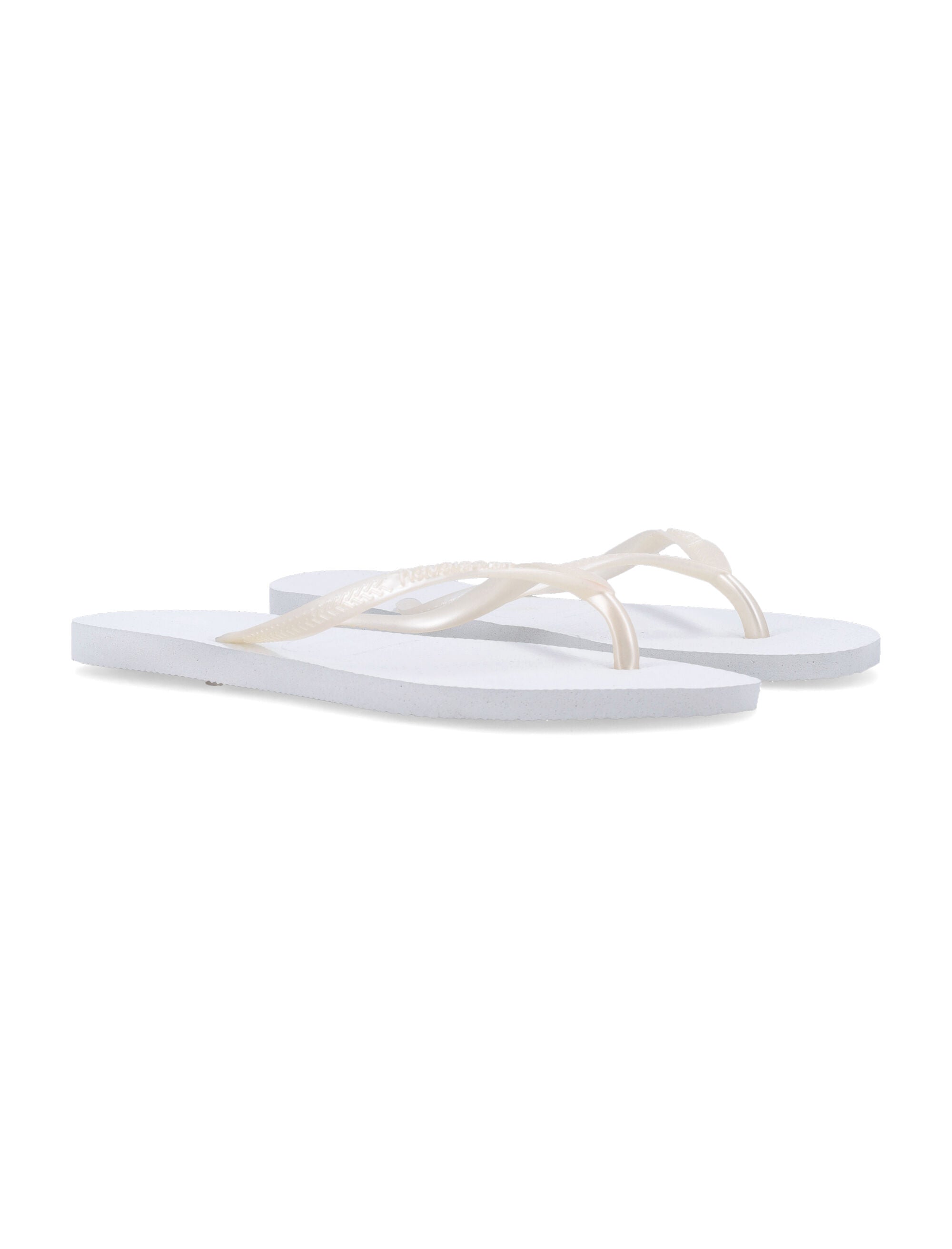 Havaianas Slim Logo Flip-Flops White Strap Slide