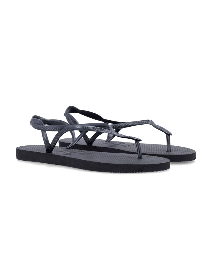 Havaianas Luna Braided Ankle Sandals Black Strap