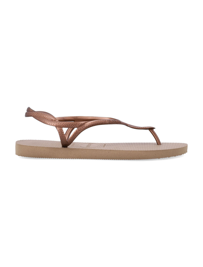 Havaianas Luna Braided Ankle Sandals Rose Gold Strap