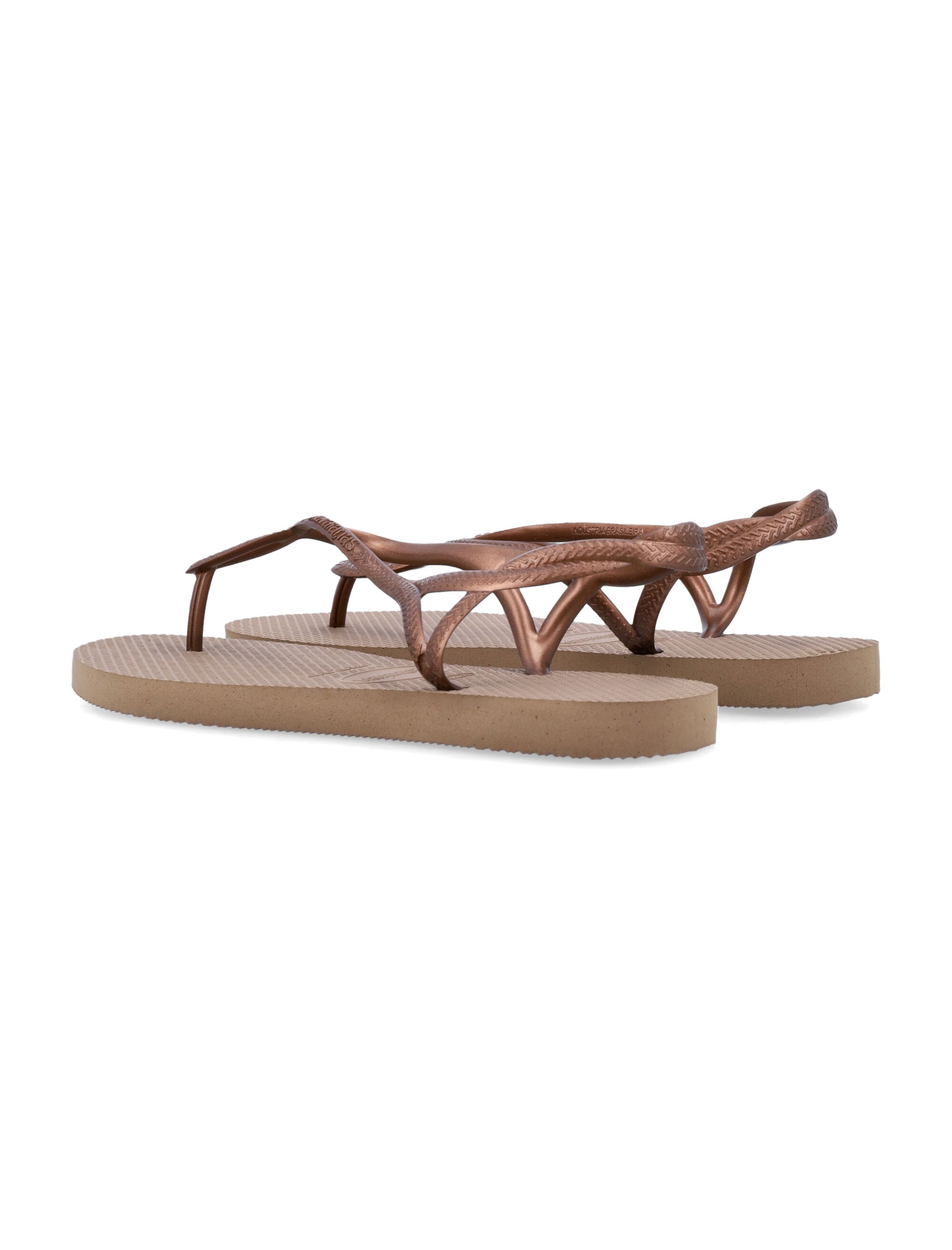 Havaianas Luna Braided Ankle Sandals Rose Gold Strap