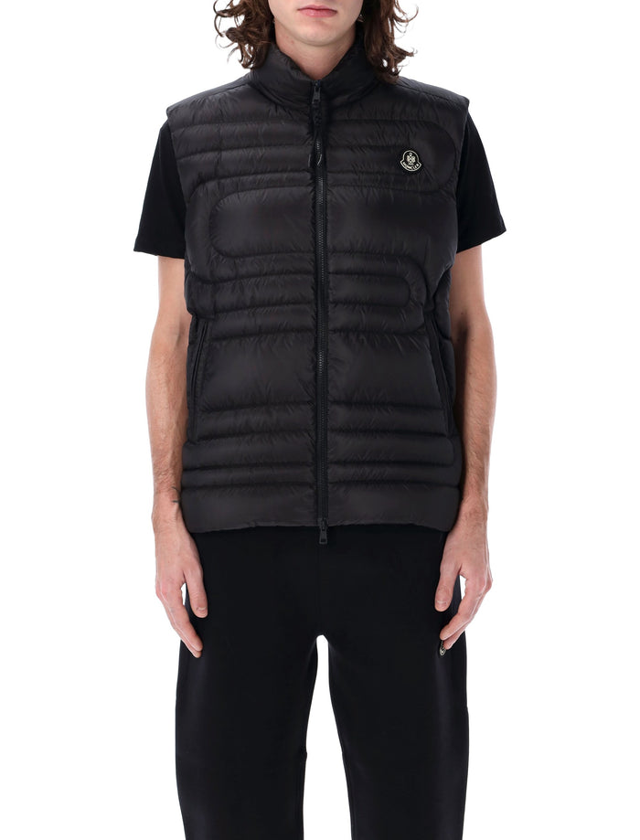 Moncler Emeishan Snake-Quilted Gilet Black Polyamide Lining Vest