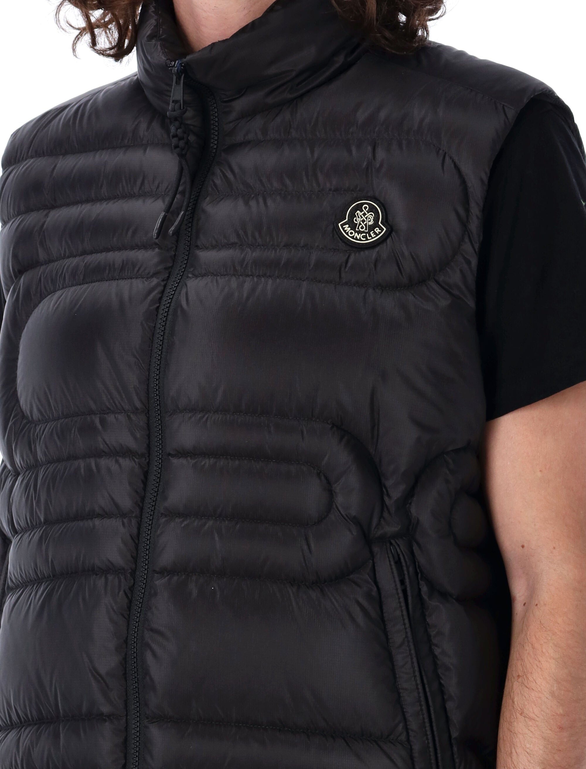 Moncler Emeishan Snake-Quilted Gilet Black Polyamide Lining Vest