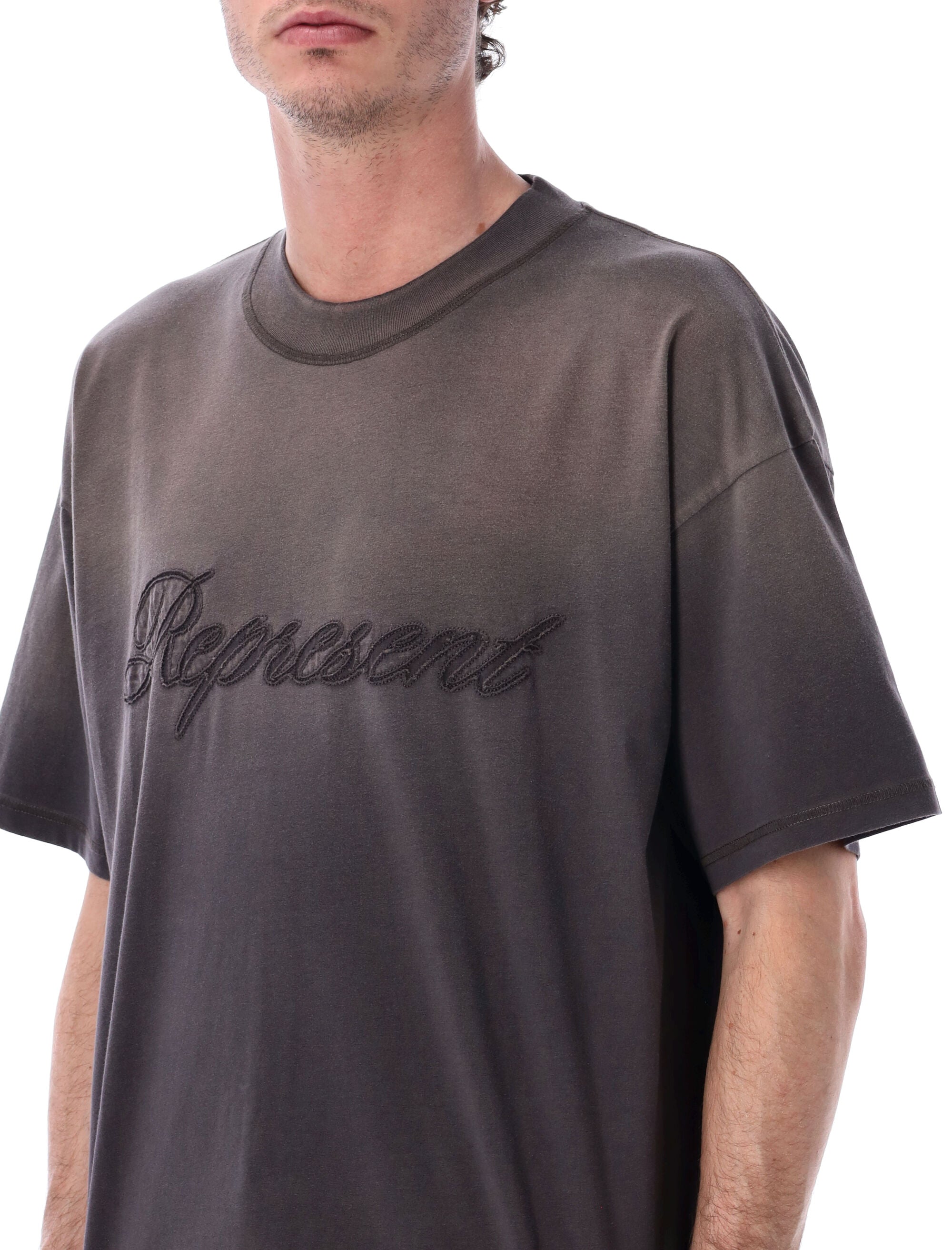 Represent Reverse Applique T-Shirt After Dark Cotton