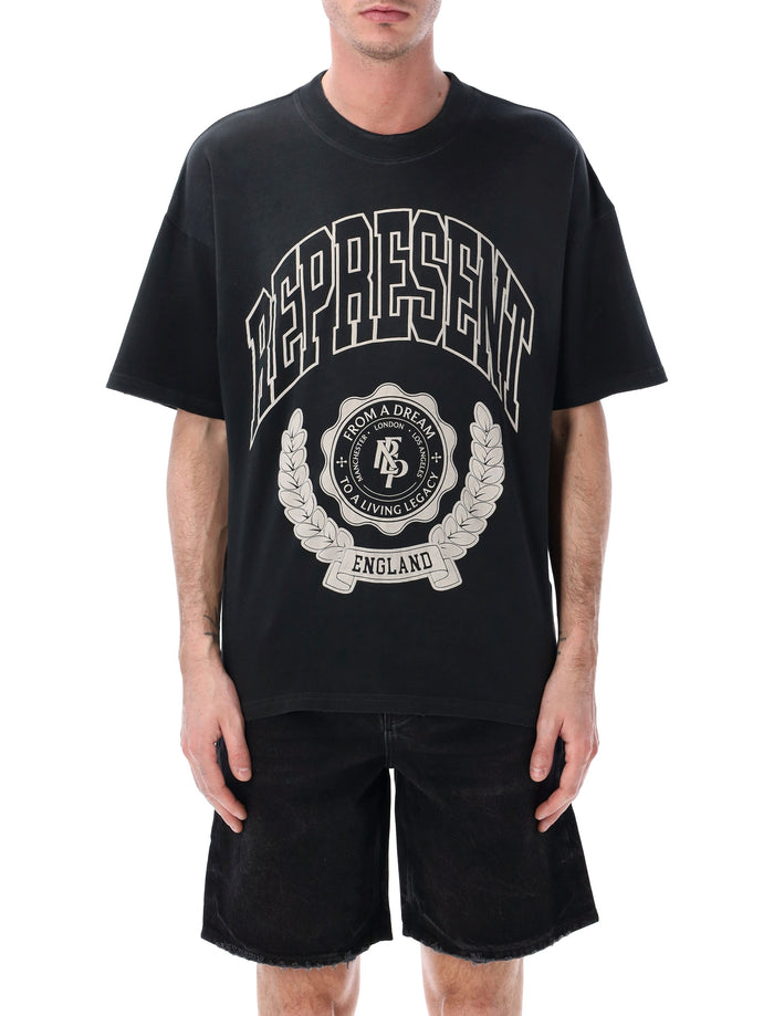 Represent Legacy Crest T-shirt Stained Black Cotton