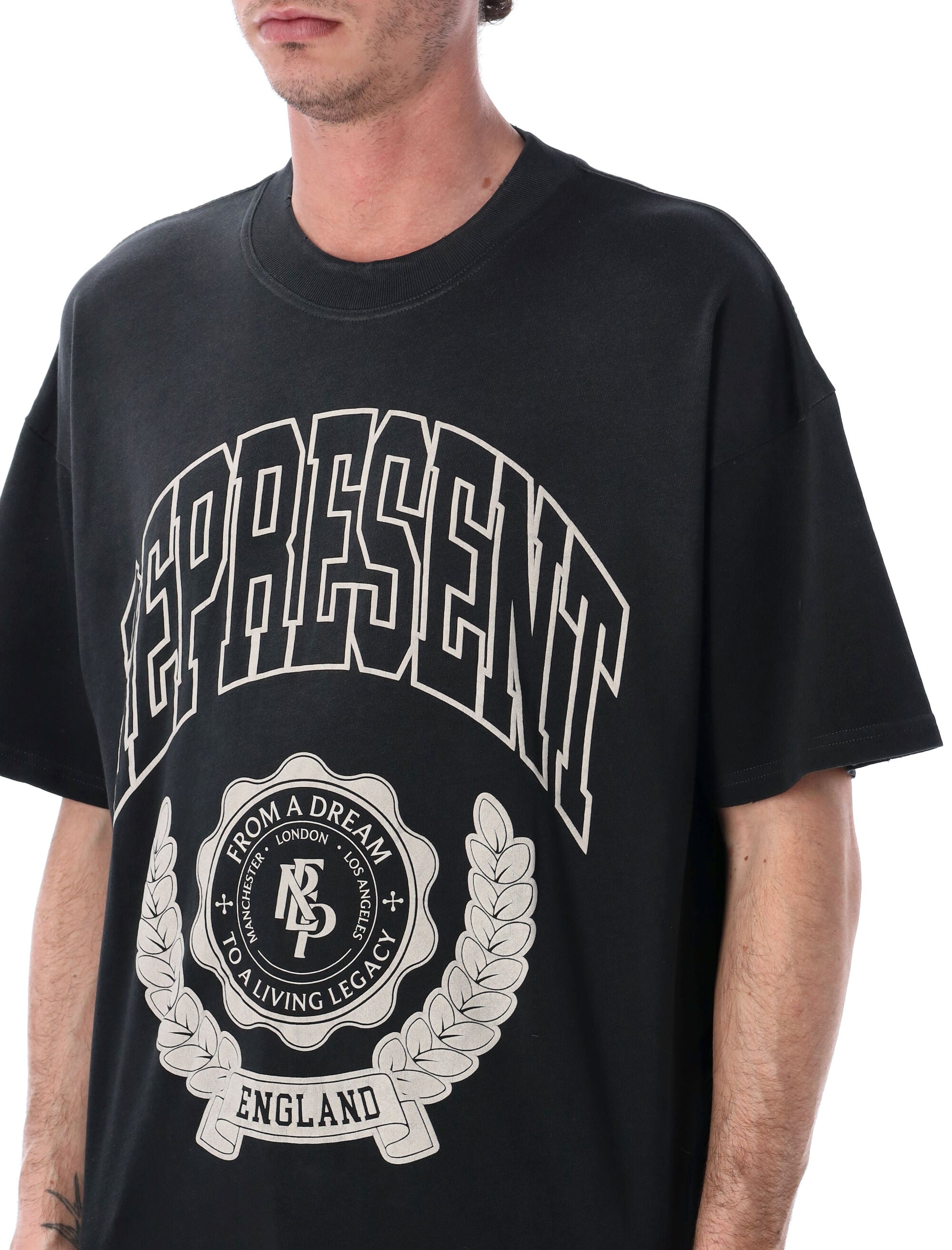 Represent Legacy Crest T-shirt Stained Black Cotton