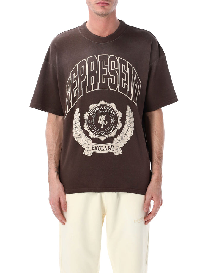 Represent Legacy Crest T-shirt Brown Cotton