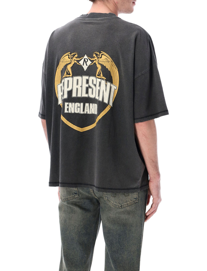 Represent Angel Border T-Shirt Stained Black Cotton