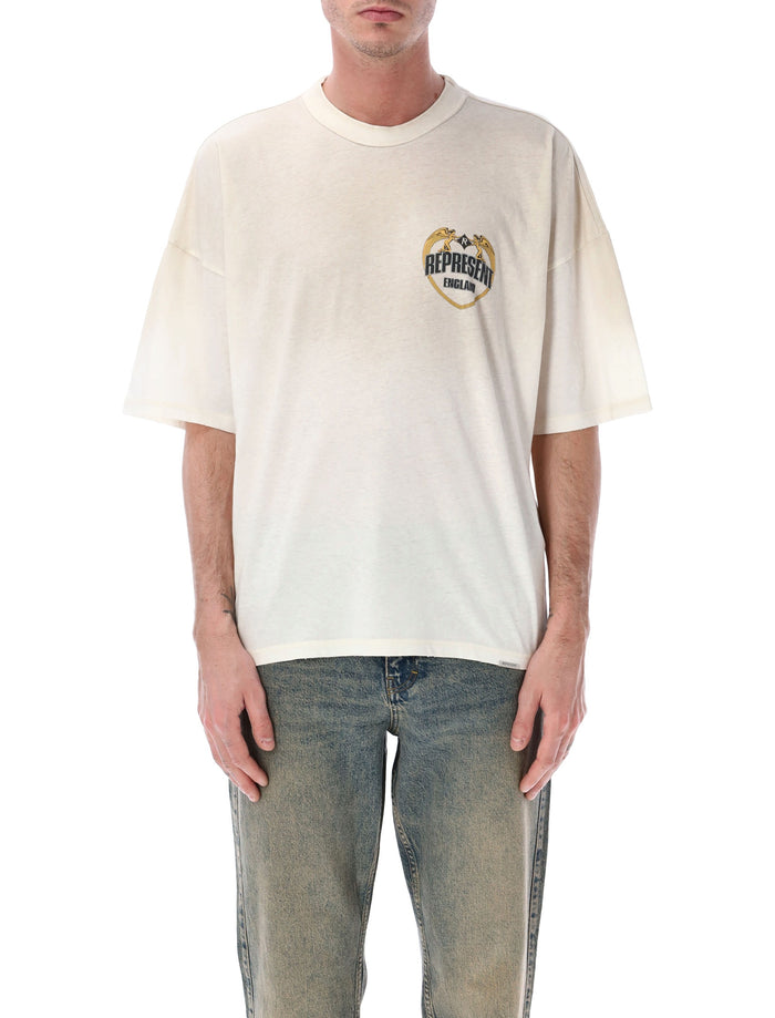 Represent Angel Border T-Shirt Washed Ecru Cotton