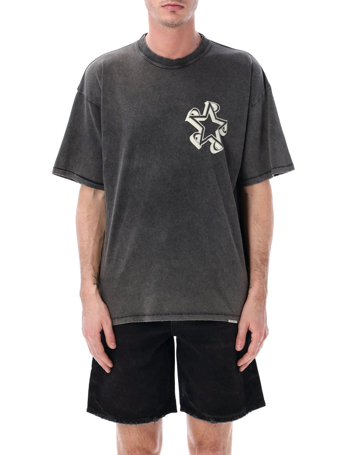 Represent Initial Star T-Shirt Vintage Grey Cotton
