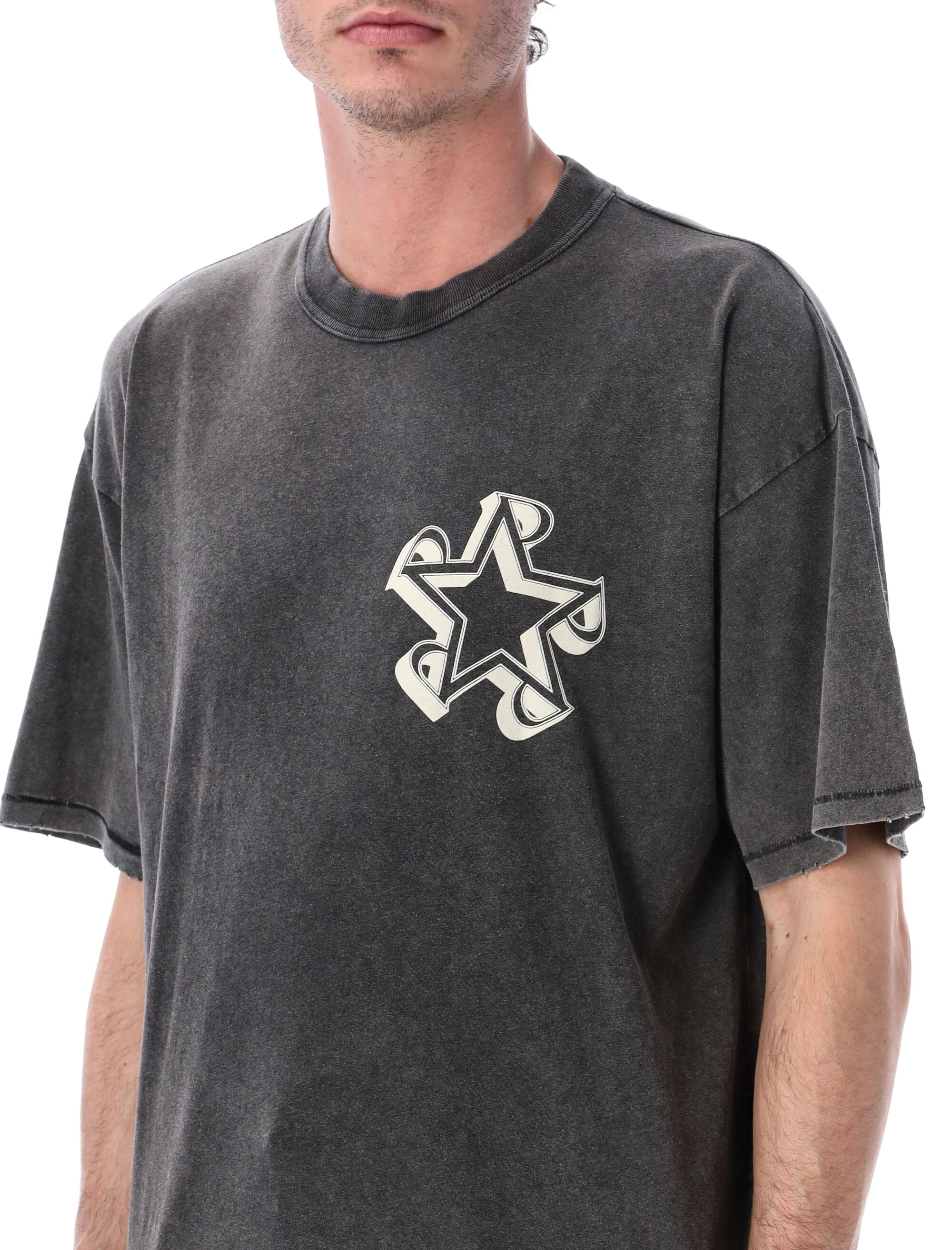 Represent Initial Star T-Shirt Vintage Grey Cotton