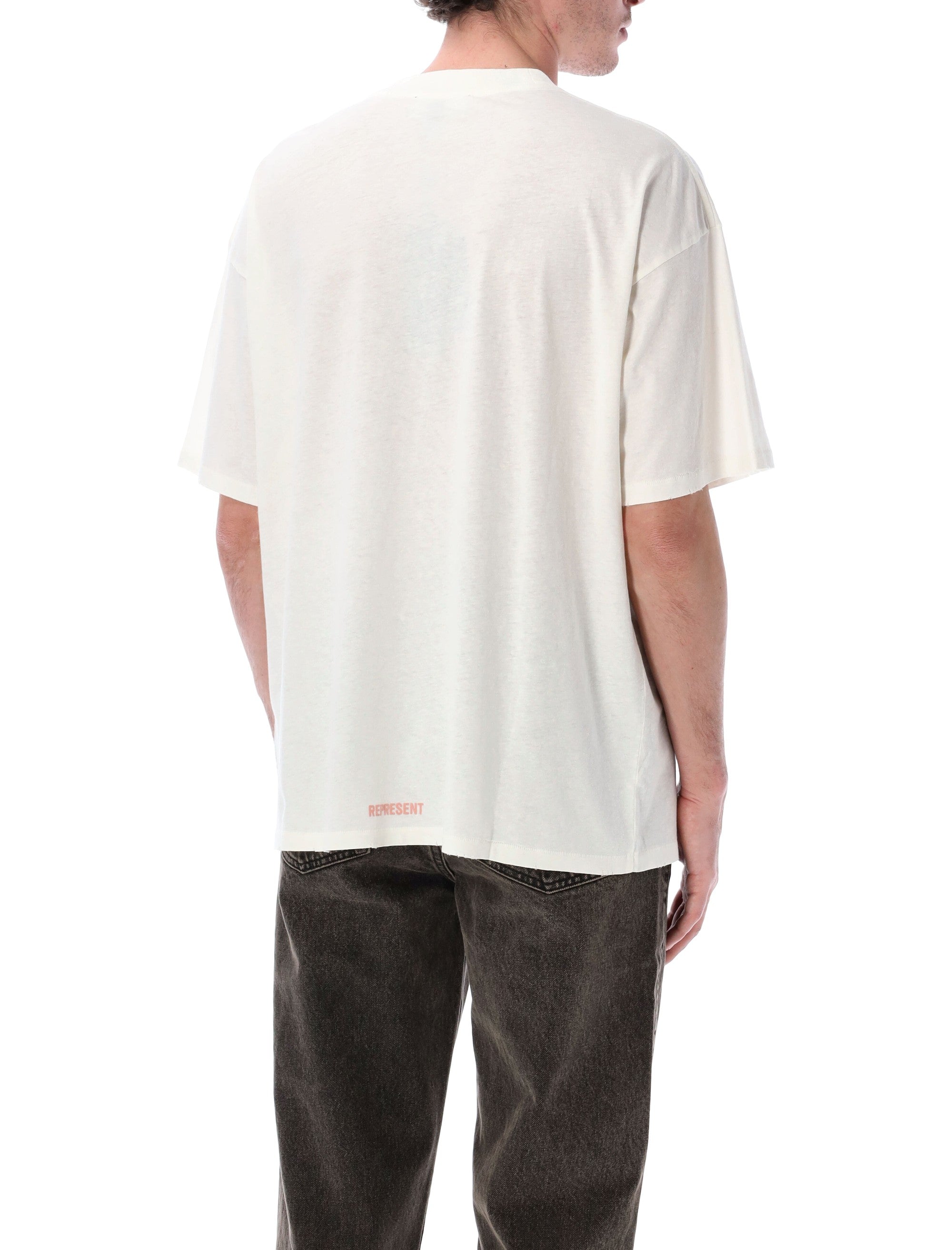 Represent Initial Star T-Shirt Flat White Cotton
