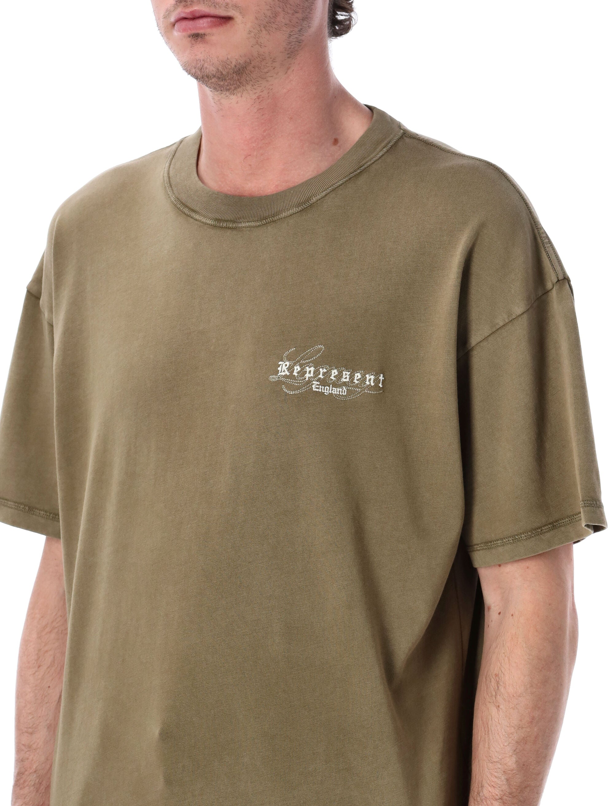 Represent England Legacy T-shirt Aged Khaki Cotton