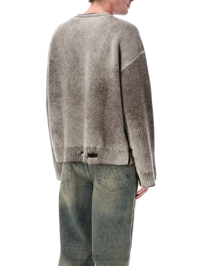 Represent Reversible Fade Out Rib Knit Sweater Brown Wool