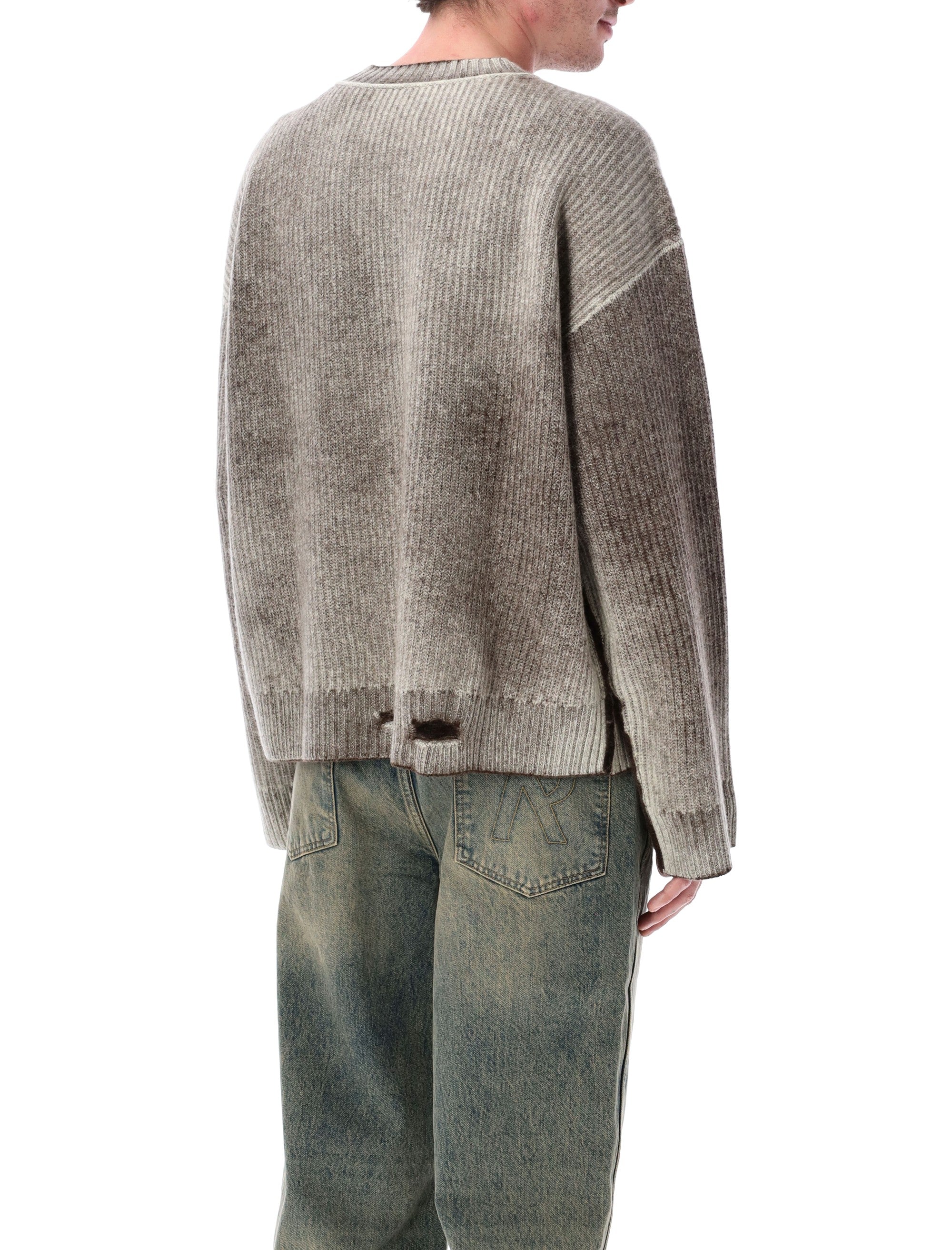 Represent Reversible Fade Out Rib Knit Sweater Brown Wool