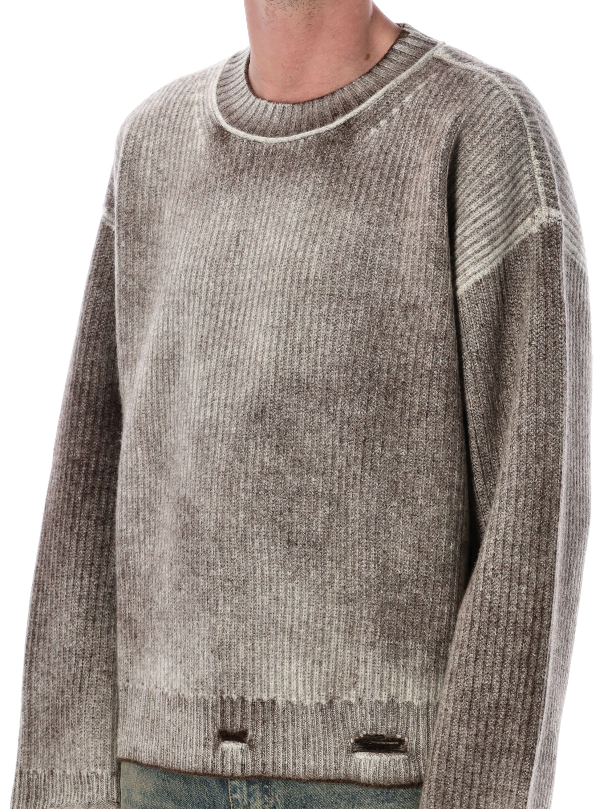 Represent Reversible Fade Out Rib Knit Sweater Brown Wool