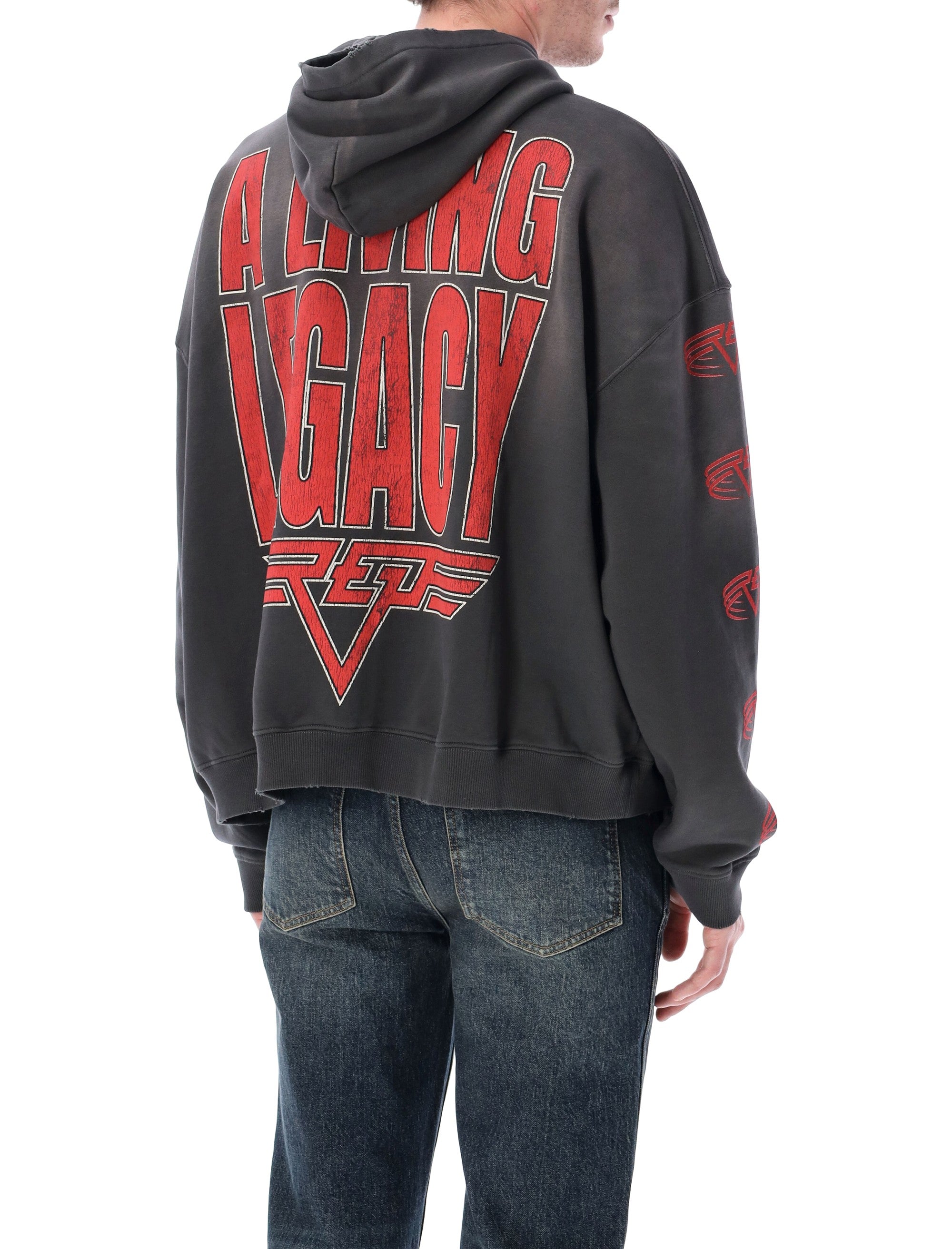 Represent Living Legacy Tour hoodie Sun Fade Grey Cotton Rib Sweatshirt