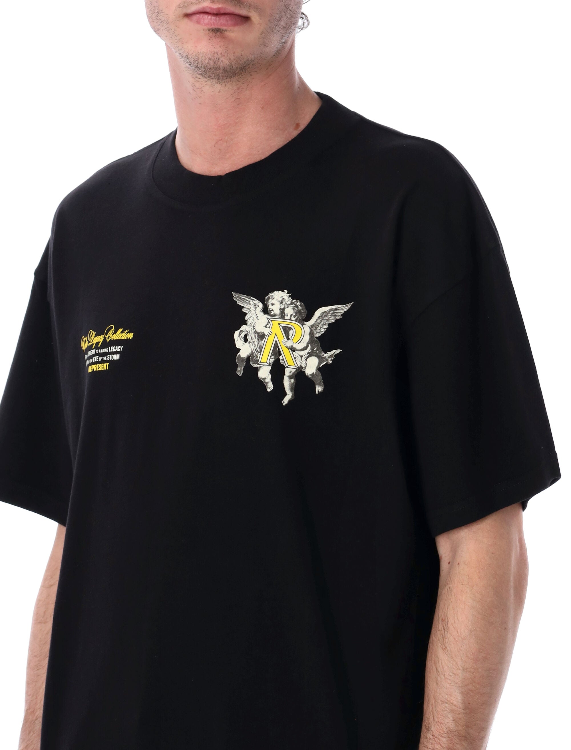 Represent Legacy Cherubs T-shirt Jet Black Cotton