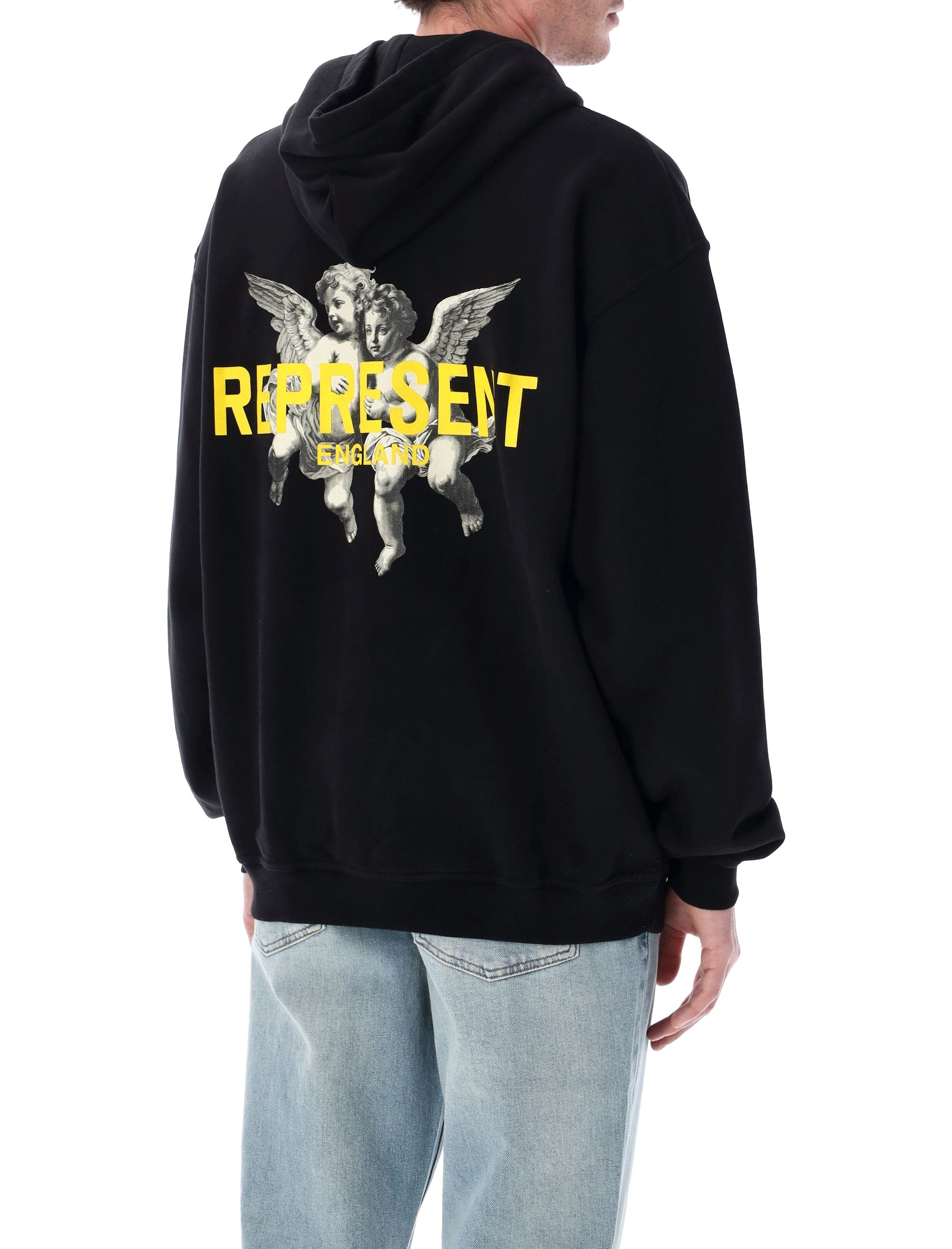 Represent Legacy Cherubs cotton hoodie Jet Black Rib Sweatshirt