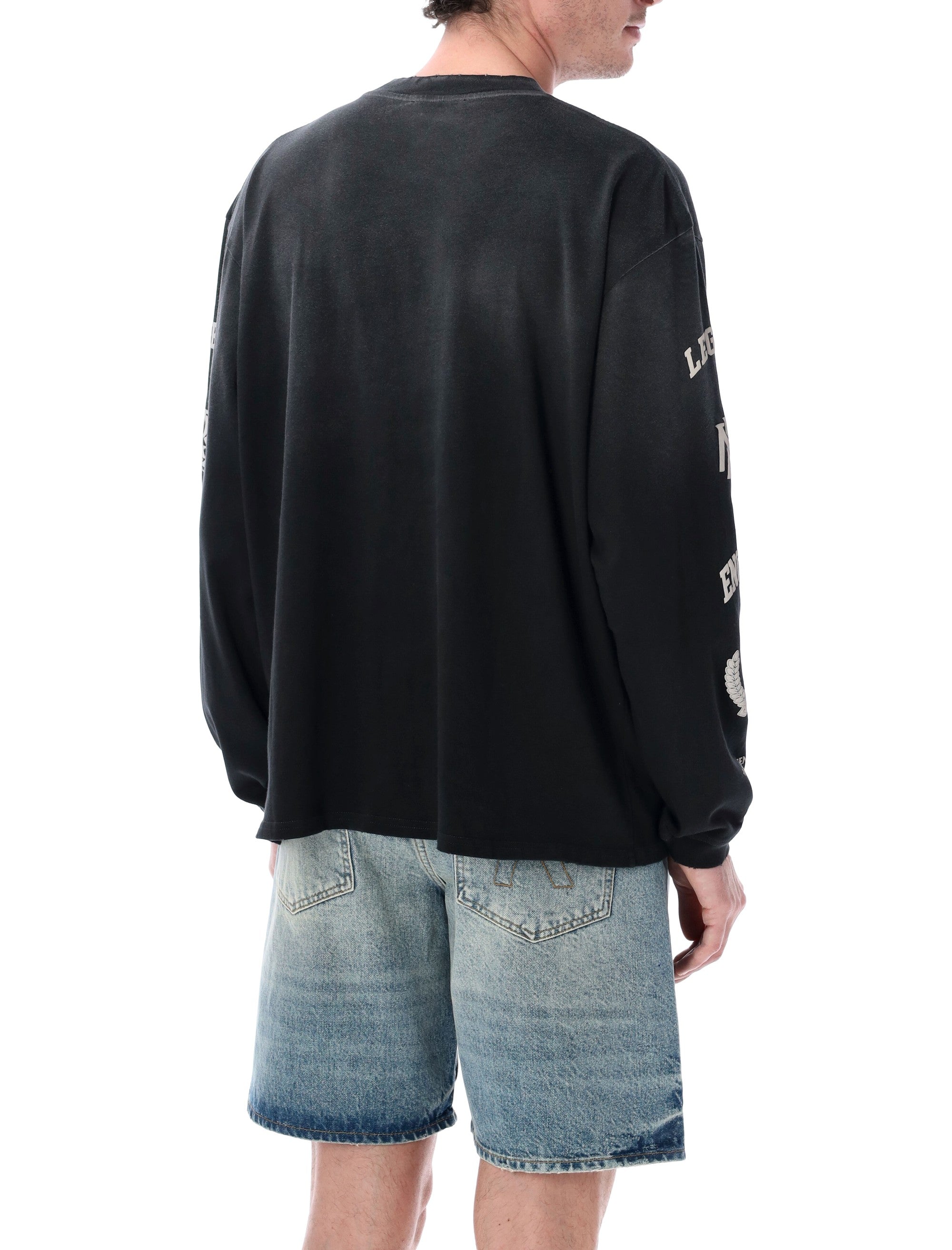 Represent Legacy Crest long sleeve T-shirt Stained Black Cotton