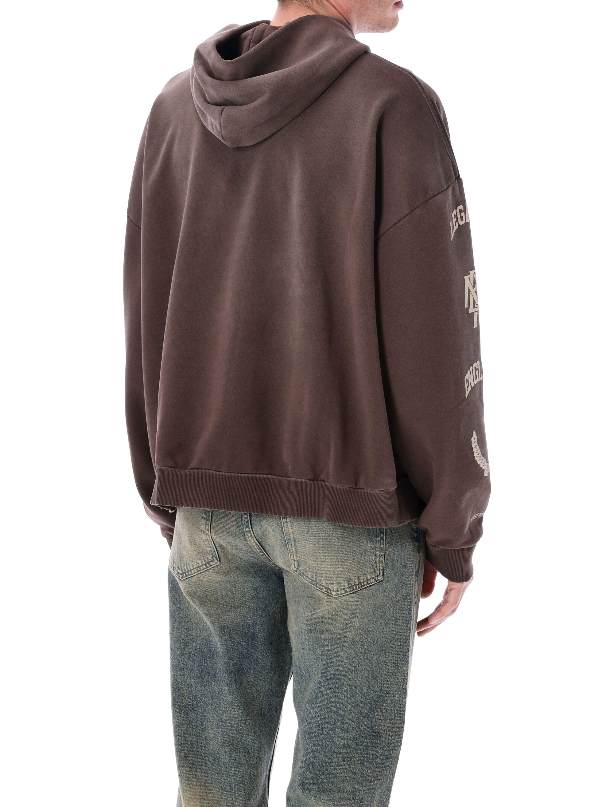 Represent Legacy Crest hoodie Brown Cotton Rib Sweatshirt