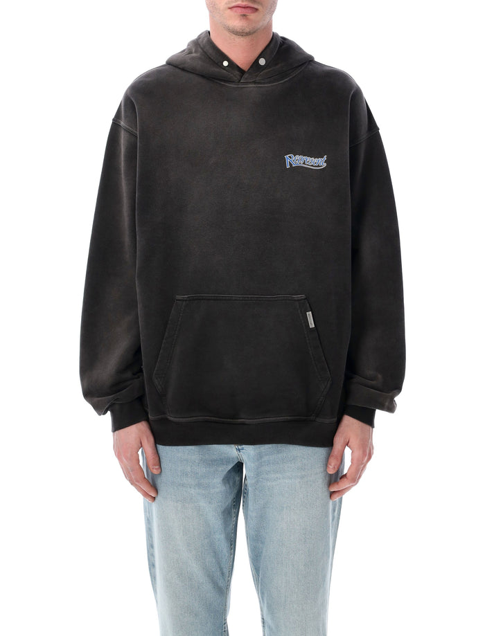 Represent Showcasing cotton hoodie Stained Black Rib Sweatshirt