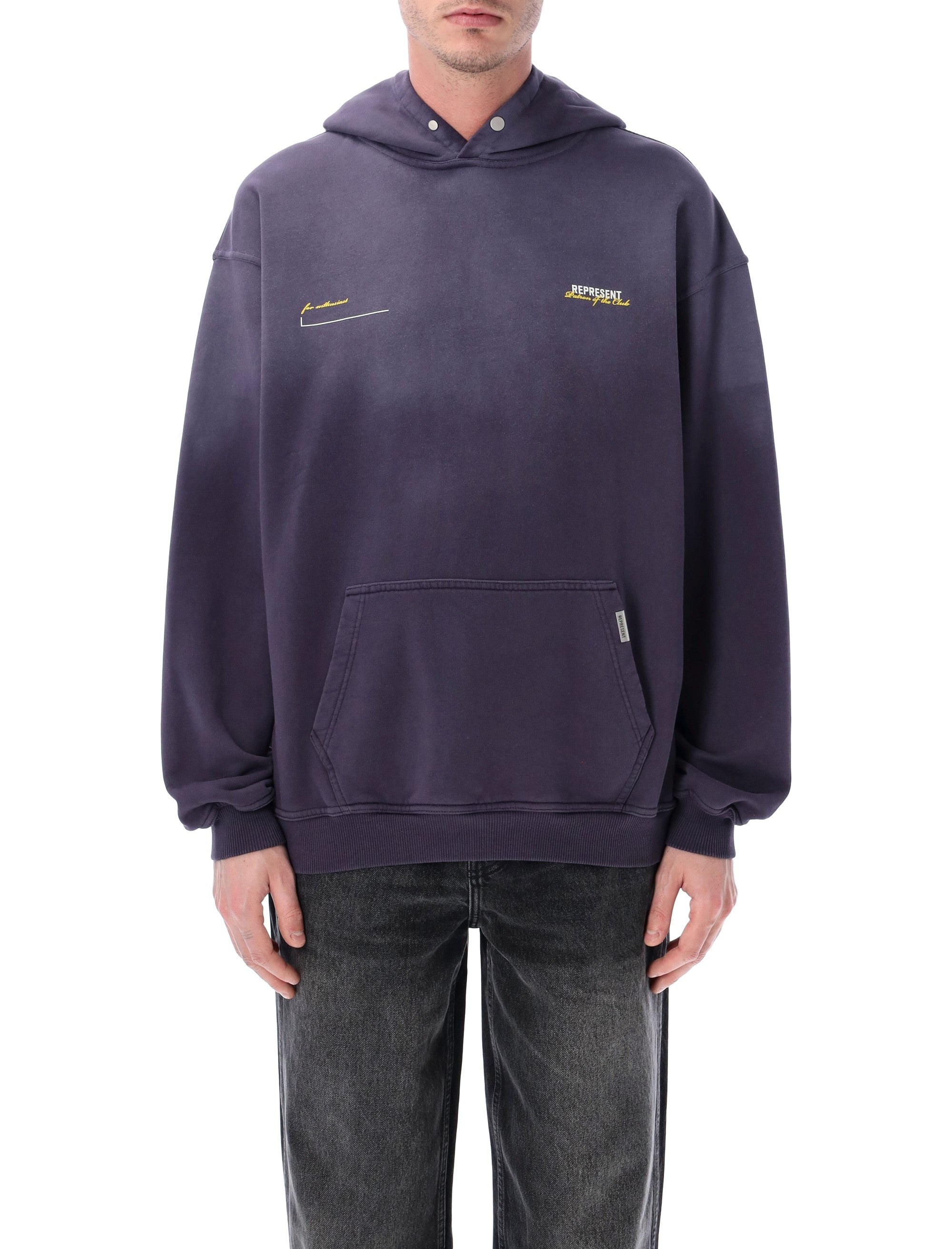 Represent Patron Of The Club hoodie Plum Cotton Rib Sweatshirt