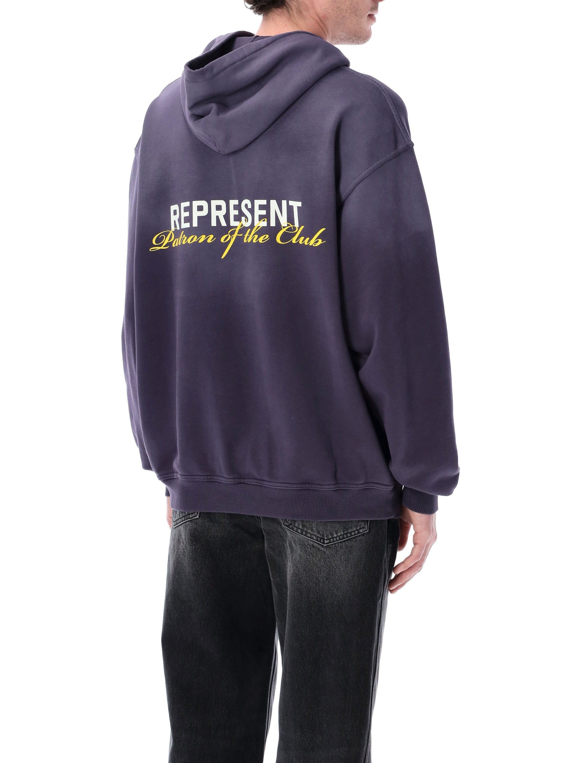Represent Patron Of The Club hoodie Plum Cotton Rib Sweatshirt