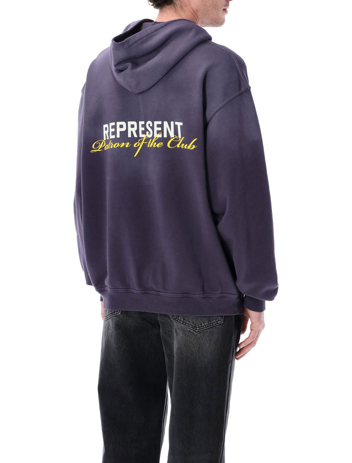 Represent Patron Of The Club hoodie Plum Cotton Rib Sweatshirt