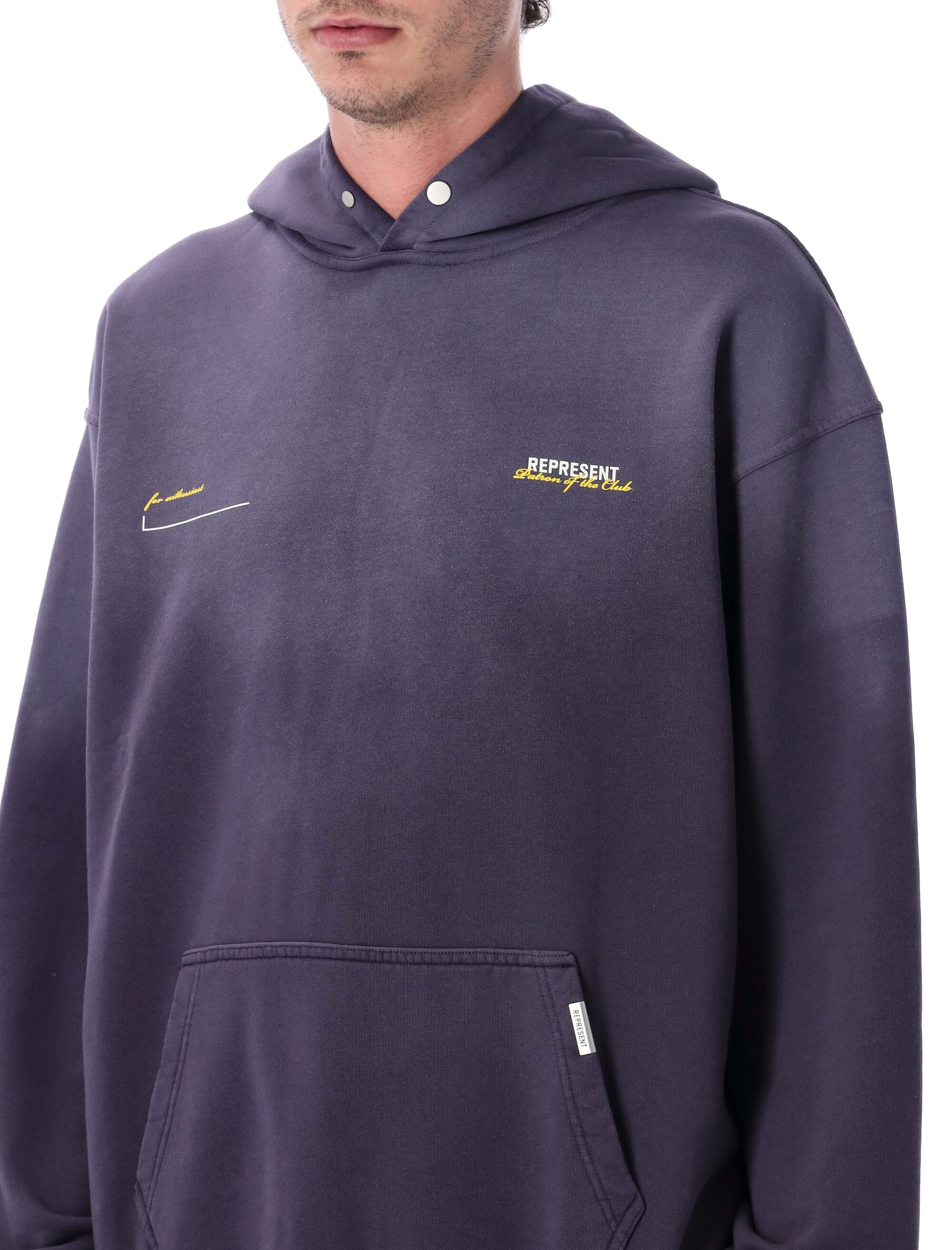 Represent Patron Of The Club hoodie Plum Cotton Rib Sweatshirt